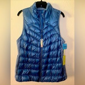 Womens Tangerine Lightweight Active Down Puffer Vest Sleeveless Indigo Blue L